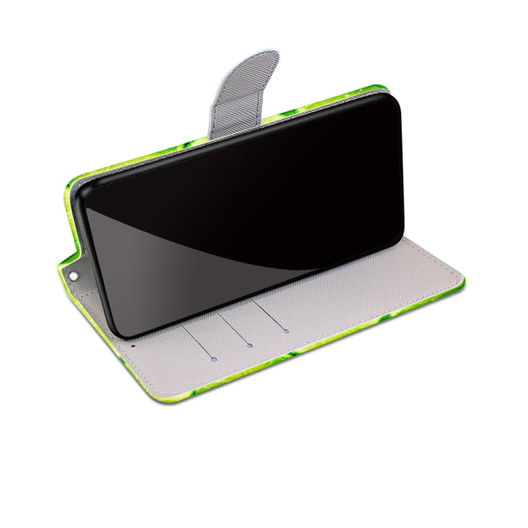 For Samsung Galaxy A32 5G Coloured Drawing Cross Texture Horizontal Flip PU Leather Case with Holder & Card Slots & Wallet & Lanyard(Green Lemon) - Motorola Cases by buy2fix | Online Shopping UK | buy2fix