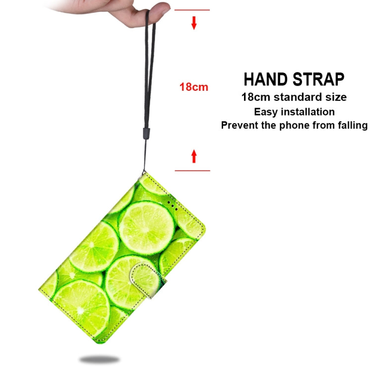 For Samsung Galaxy A52 5G Coloured Drawing Cross Texture Horizontal Flip PU Leather Case with Holder & Card Slots & Wallet & Lanyard(Green Lemon) by buy2fix