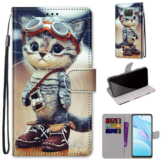 For Xiaomi Mi 10T Lite Coloured Drawing Cross Texture Horizontal Flip PU Leather Case with Holder & Card Slots & Wallet & Lanyard(Leather Shoes Cat) - Xiaomi Cases by buy2fix | Online Shopping UK | buy2fix