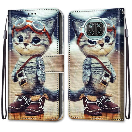 For Xiaomi Mi 10T Lite Coloured Drawing Cross Texture Horizontal Flip PU Leather Case with Holder & Card Slots & Wallet & Lanyard(Leather Shoes Cat) - Xiaomi Cases by buy2fix | Online Shopping UK | buy2fix