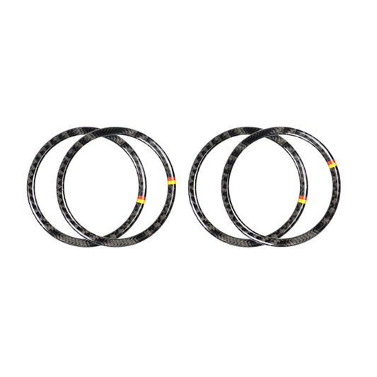 4 PCS Car Carbon Fiber Door Horn Ring Decorative Sticker for Mercedes-Benz C Class W205 C180 C200 C300 GLC, Left and Right Drive Universal(German Color) -  by buy2fix | Online Shopping UK | buy2fix