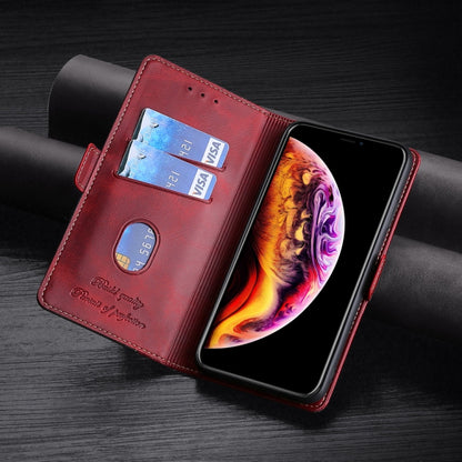 For iPhone 11 Pro Retro Texture Contrast Color Side Buckle Horizontal Flip Leather Case with Holder & Card Slots & Wallet (Red) - iPhone 11 Pro Cases by buy2fix | Online Shopping UK | buy2fix