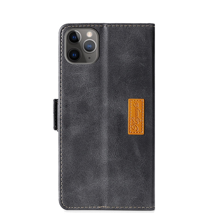 For iPhone 11 Pro Retro Texture Contrast Color Side Buckle Horizontal Flip Leather Case with Holder & Card Slots & Wallet (Black) - iPhone 11 Pro Cases by buy2fix | Online Shopping UK | buy2fix