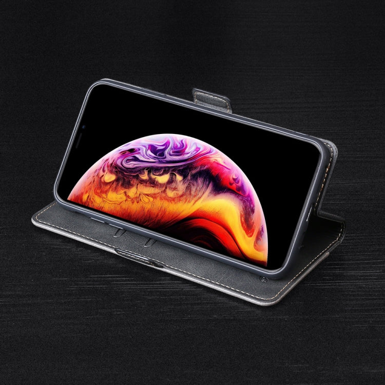 For iPhone 11 Pro Retro Texture Contrast Color Side Buckle Horizontal Flip Leather Case with Holder & Card Slots & Wallet (Black) - iPhone 11 Pro Cases by buy2fix | Online Shopping UK | buy2fix