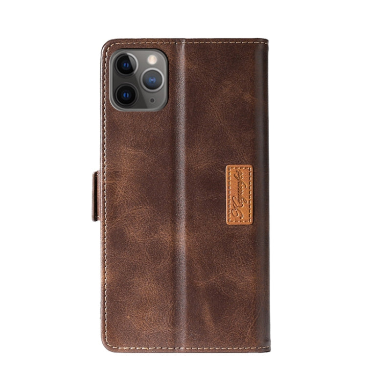 For iPhone 11 Pro Retro Texture Contrast Color Side Buckle Horizontal Flip Leather Case with Holder & Card Slots & Wallet (Brown) - iPhone 11 Pro Cases by buy2fix | Online Shopping UK | buy2fix