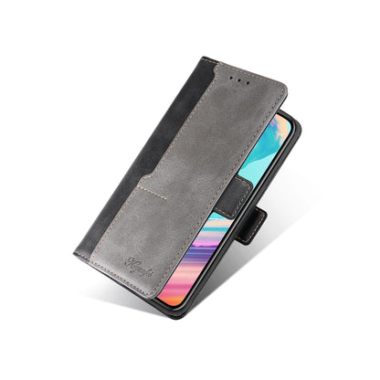 For iPhone X / XS Retro Texture Contrast Color Side Buckle Horizontal Flip Leather Case with Holder & Card Slots & Wallet(Black) - More iPhone Cases by buy2fix | Online Shopping UK | buy2fix