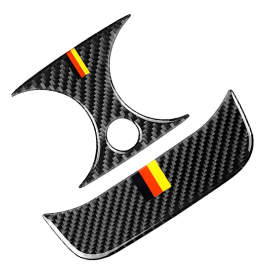 Car Carbon Fiber Rear Air Outlet Set Decorative Sticker for Mercedes-Benz C Class W205 C180 C200 C300 GLC, Left and Right Drive Universal(German Color) by buy2fix