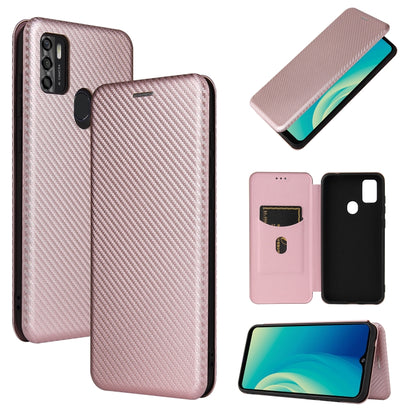 For ZTE Blade A7s 2020 Carbon Fiber Texture Horizontal Flip TPU + PC + PU Leather Case with Card Slot(Pink) - ZTE Cases by buy2fix | Online Shopping UK | buy2fix