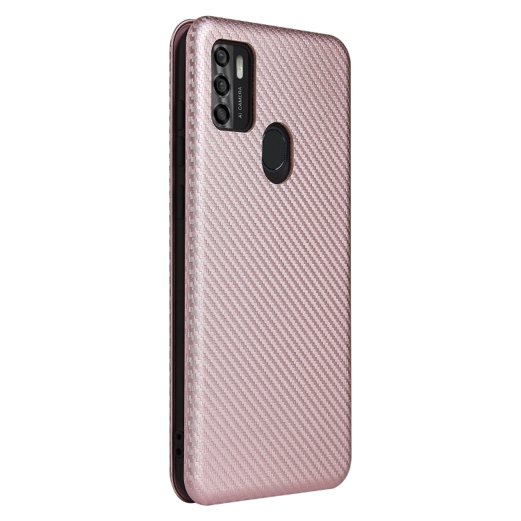 For ZTE Blade A7s 2020 Carbon Fiber Texture Horizontal Flip TPU + PC + PU Leather Case with Card Slot(Pink) - ZTE Cases by buy2fix | Online Shopping UK | buy2fix