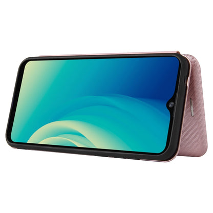 For ZTE Blade A7s 2020 Carbon Fiber Texture Horizontal Flip TPU + PC + PU Leather Case with Card Slot(Pink) - ZTE Cases by buy2fix | Online Shopping UK | buy2fix