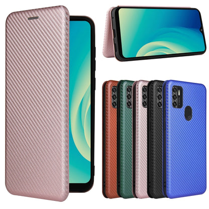 For ZTE Blade A7s 2020 Carbon Fiber Texture Horizontal Flip TPU + PC + PU Leather Case with Card Slot(Pink) - ZTE Cases by buy2fix | Online Shopping UK | buy2fix