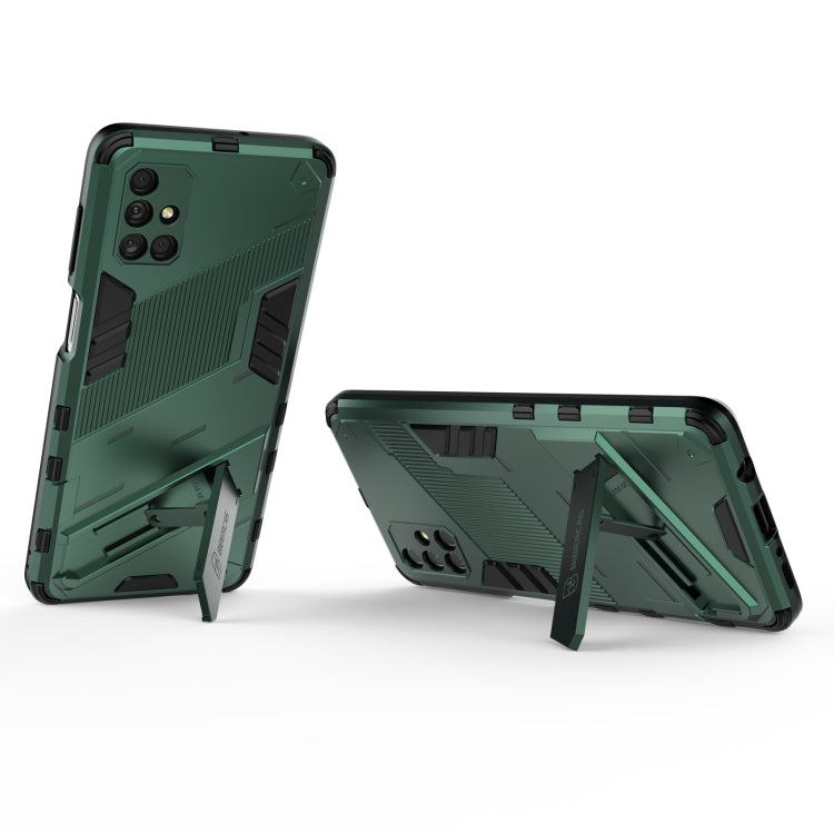 For Samsung Galaxy M51 Punk Armor 2 in 1 PC + TPU Shockproof Case with Invisible Holder(Green) by buy2fix