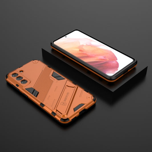 For Samsung Galaxy S21 5G Punk Armor 2 in 1 PC + TPU Shockproof Case with Invisible Holder(Orange) - Galaxy S21 5G Cases by buy2fix | Online Shopping UK | buy2fix