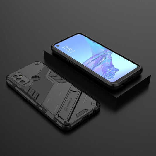 For OPPO A53 4G Punk Armor 2 in 1 PC + TPU Shockproof Case with Invisible Holder(Black) - OPPO Cases by buy2fix | Online Shopping UK | buy2fix