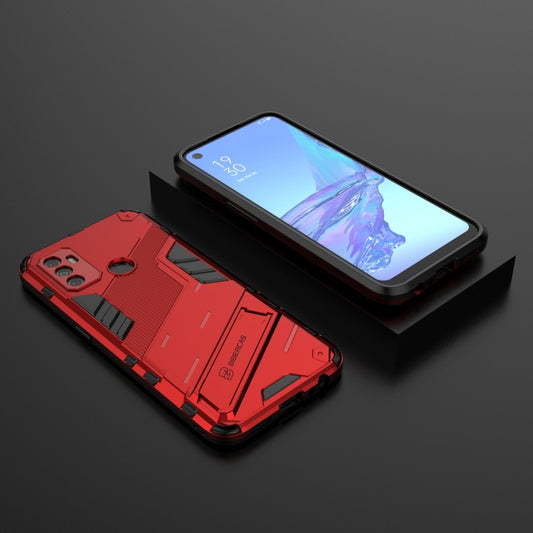 For OPPO A53 4G Punk Armor 2 in 1 PC + TPU Shockproof Case with Invisible Holder(Red) - OPPO Cases by buy2fix | Online Shopping UK | buy2fix