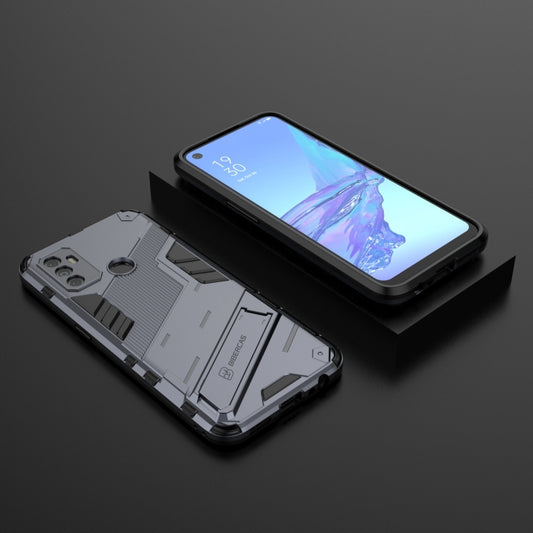 For OPPO A53 4G Punk Armor 2 in 1 PC + TPU Shockproof Case with Invisible Holder(Grey) - OPPO Cases by buy2fix | Online Shopping UK | buy2fix