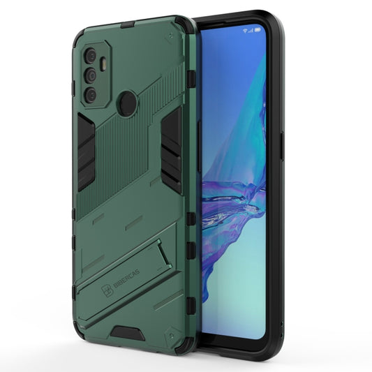 For OPPO A53 4G Punk Armor 2 in 1 PC + TPU Shockproof Case with Invisible Holder(Green) - OPPO Cases by buy2fix | Online Shopping UK | buy2fix