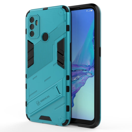 For OPPO A53 4G Punk Armor 2 in 1 PC + TPU Shockproof Case with Invisible Holder(Blue) - OPPO Cases by buy2fix | Online Shopping UK | buy2fix