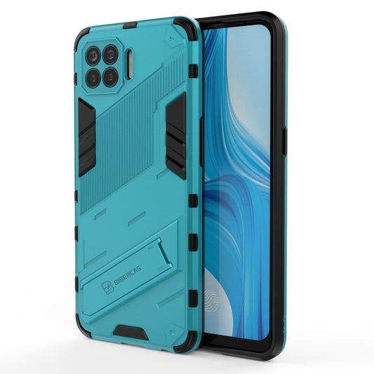 For OPPO F17 Pro Punk Armor 2 in 1 PC + TPU Shockproof Case with Invisible Holder(Blue) - OPPO Cases by buy2fix | Online Shopping UK | buy2fix