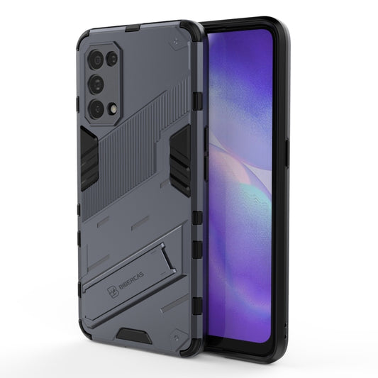 For OPPO Reno5 5G Punk Armor 2 in 1 PC + TPU Shockproof Case with Invisible Holder(Grey) - OPPO Cases by buy2fix | Online Shopping UK | buy2fix