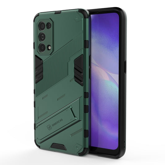 For OPPO Reno5 5G Punk Armor 2 in 1 PC + TPU Shockproof Case with Invisible Holder(Green) - OPPO Cases by buy2fix | Online Shopping UK | buy2fix