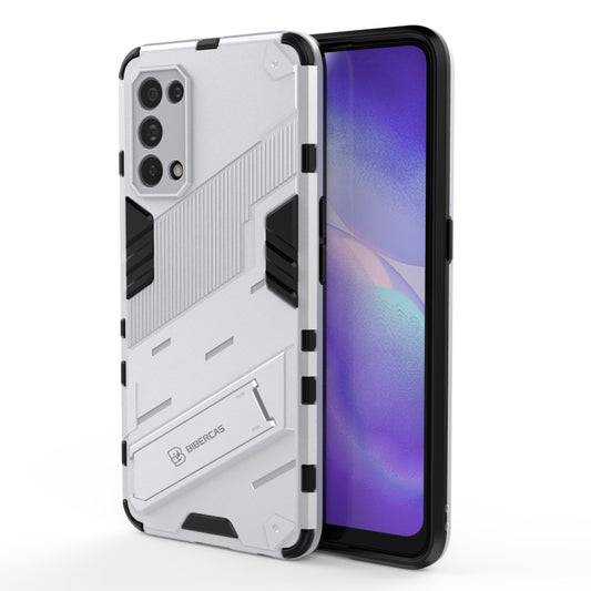 For OPPO Reno5 5G Punk Armor 2 in 1 PC + TPU Shockproof Case with Invisible Holder(White) - OPPO Cases by buy2fix | Online Shopping UK | buy2fix