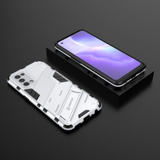 For OPPO Reno5 5G Punk Armor 2 in 1 PC + TPU Shockproof Case with Invisible Holder(White) - OPPO Cases by buy2fix | Online Shopping UK | buy2fix