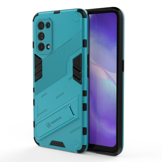 For OPPO Reno5 5G Punk Armor 2 in 1 PC + TPU Shockproof Case with Invisible Holder(Blue) - OPPO Cases by buy2fix | Online Shopping UK | buy2fix