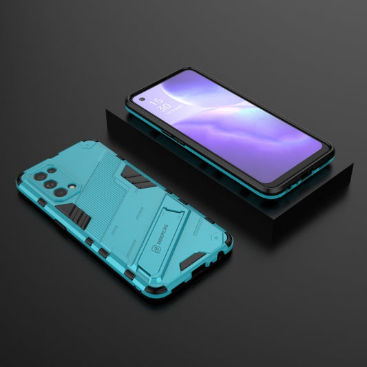 For OPPO Reno5 5G Punk Armor 2 in 1 PC + TPU Shockproof Case with Invisible Holder(Blue) - OPPO Cases by buy2fix | Online Shopping UK | buy2fix