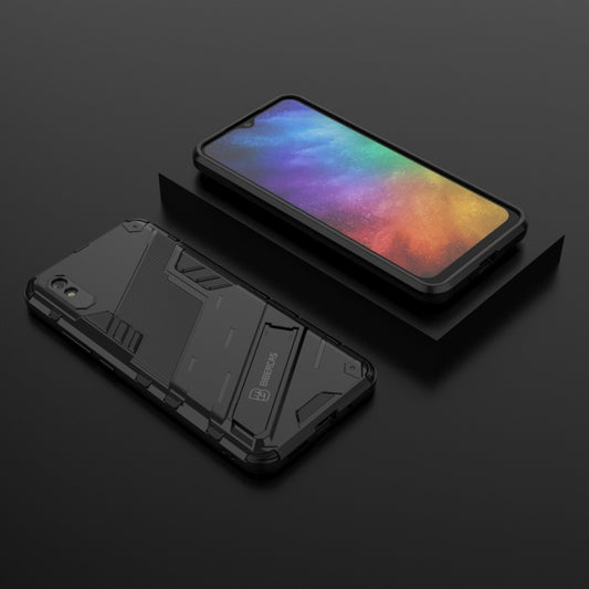 For Xiaomi Redmi 9A Punk Armor 2 in 1 PC + TPU Shockproof Case with Invisible Holder(Black) - Xiaomi Cases by buy2fix | Online Shopping UK | buy2fix