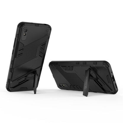 For Xiaomi Redmi 9A Punk Armor 2 in 1 PC + TPU Shockproof Case with Invisible Holder(Black) - Xiaomi Cases by buy2fix | Online Shopping UK | buy2fix