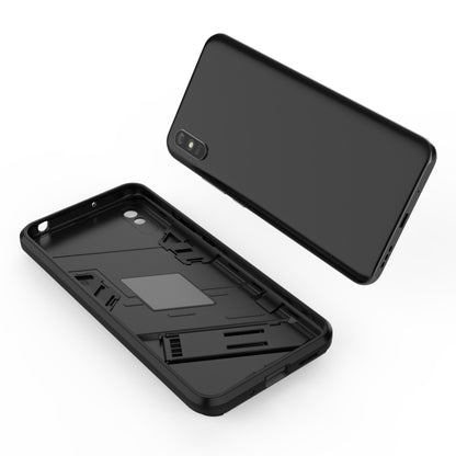 For Xiaomi Redmi 9A Punk Armor 2 in 1 PC + TPU Shockproof Case with Invisible Holder(Black) - Xiaomi Cases by buy2fix | Online Shopping UK | buy2fix