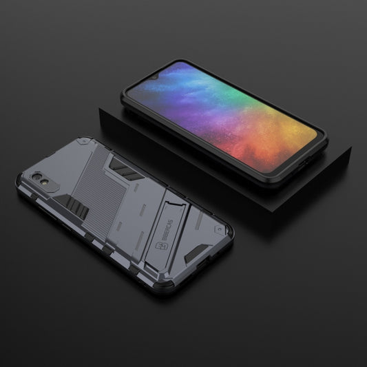 For Xiaomi Redmi 9A Punk Armor 2 in 1 PC + TPU Shockproof Case with Invisible Holder(Grey) - Xiaomi Cases by buy2fix | Online Shopping UK | buy2fix