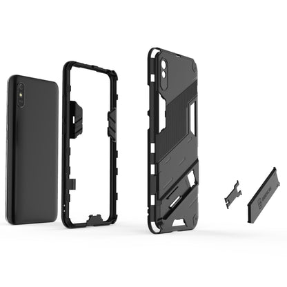 For Xiaomi Redmi 9A Punk Armor 2 in 1 PC + TPU Shockproof Case with Invisible Holder(Green) - Xiaomi Cases by buy2fix | Online Shopping UK | buy2fix