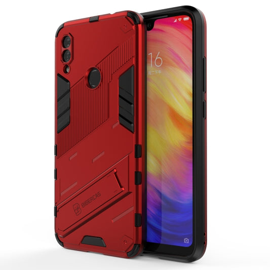 For Xiaomi Redmi Note 7 Punk Armor 2 in 1 PC + TPU Shockproof Case with Invisible Holder(Red) - Xiaomi Cases by buy2fix | Online Shopping UK | buy2fix