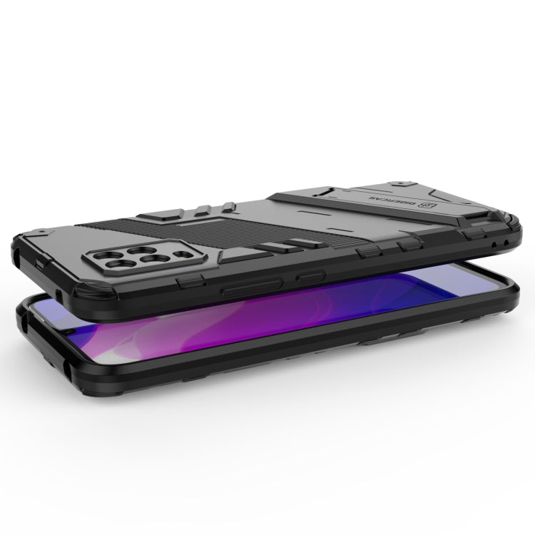 For Xiaomi Mi 10 Lite 5G Punk Armor 2 in 1 PC + TPU Shockproof Case with Invisible Holder(Light Red) - Xiaomi Cases by buy2fix | Online Shopping UK | buy2fix