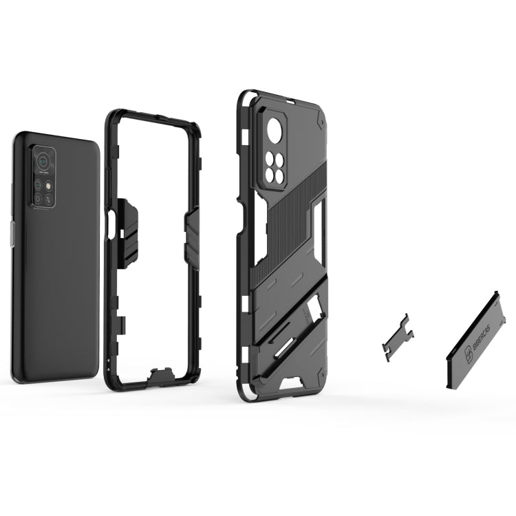 For Xiaomi Mi 10T Pro 5G Punk Armor 2 in 1 PC + TPU Shockproof Case with Invisible Holder(Black) by buy2fix