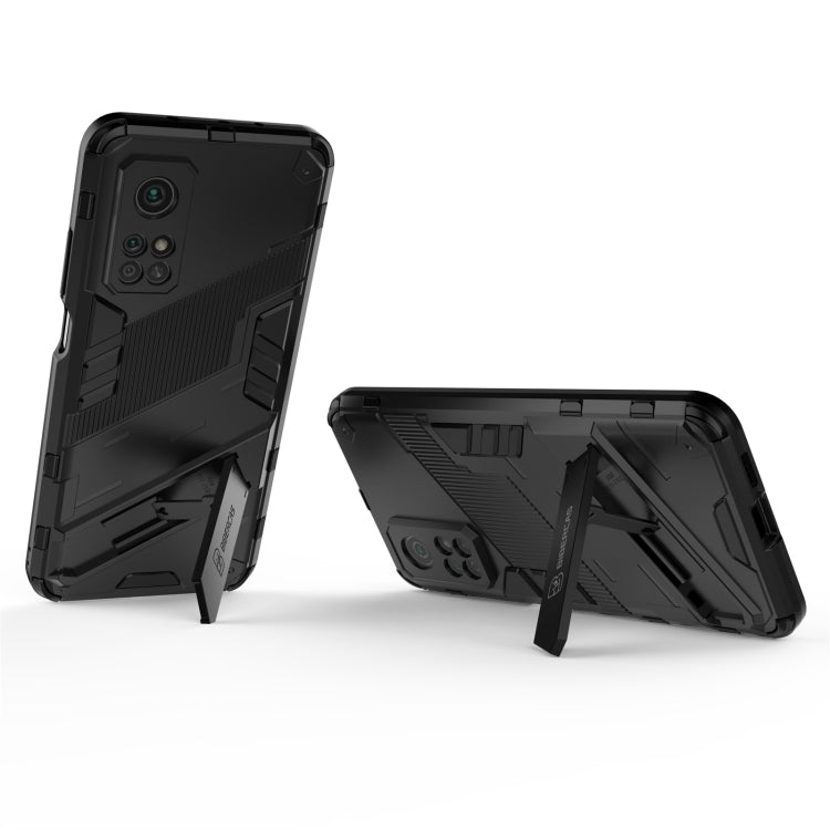 For Xiaomi Mi 10T Pro 5G Punk Armor 2 in 1 PC + TPU Shockproof Case with Invisible Holder(Black) by buy2fix