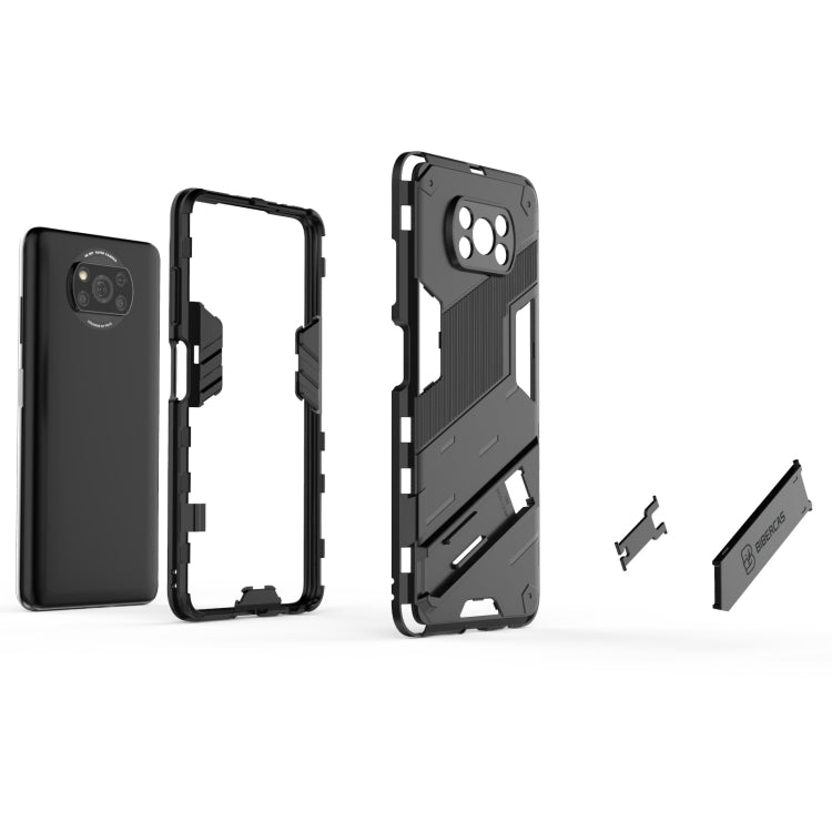 For Xiaomi Poco X3 Punk Armor 2 in 1 PC + TPU Shockproof Case with Invisible Holder(Black) - Xiaomi Cases by buy2fix | Online Shopping UK | buy2fix