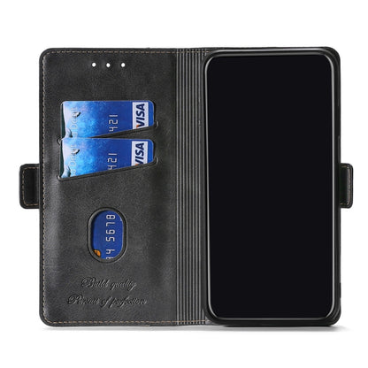 For Xiaomi Poco X3 NFC Retro Texture Contrast Color Side Buckle Horizontal Flip Leather Case with Holder & Card Slots & Wallet(Black) - Xiaomi Cases by buy2fix | Online Shopping UK | buy2fix