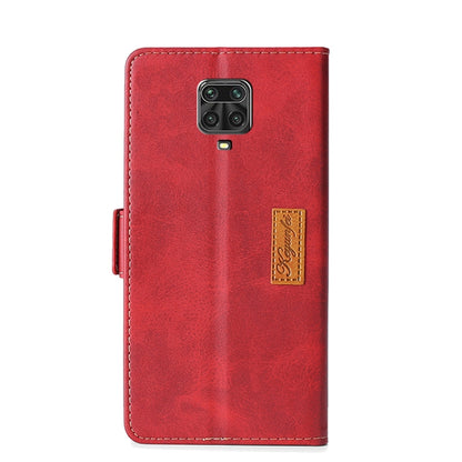 For Xiaomi Redmi Note 9 Pro / 9S Retro Texture Contrast Color Side Buckle Horizontal Flip Leather Case with Holder & Card Slots & Wallet(Red) - Xiaomi Cases by buy2fix | Online Shopping UK | buy2fix