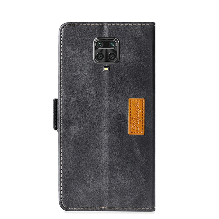 For Xiaomi Redmi Note 9 Pro / 9S Retro Texture Contrast Color Side Buckle Horizontal Flip Leather Case with Holder & Card Slots & Wallet(Black) - Xiaomi Cases by buy2fix | Online Shopping UK | buy2fix