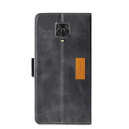 For Xiaomi Redmi Note 9 Pro / 9S Retro Texture Contrast Color Side Buckle Horizontal Flip Leather Case with Holder & Card Slots & Wallet(Black) - Xiaomi Cases by buy2fix | Online Shopping UK | buy2fix