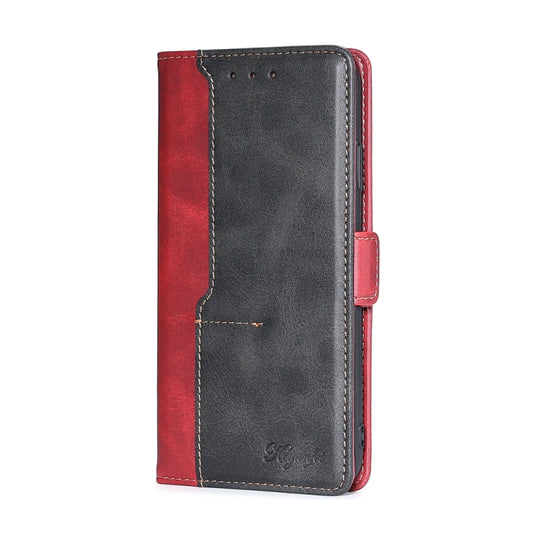 For Xiaomi Mi 8 Lite Retro Texture Contrast Color Side Buckle Horizontal Flip Leather Case with Holder & Card Slots & Wallet(Red) - Xiaomi Cases by buy2fix | Online Shopping UK | buy2fix