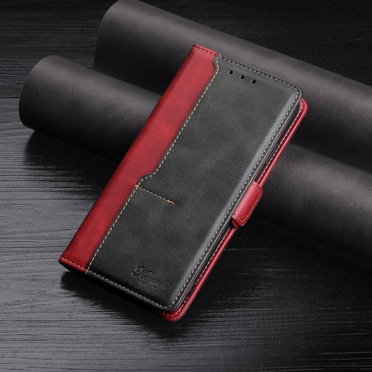 For Xiaomi Mi 6X / A2 Retro Texture Contrast Color Side Buckle Horizontal Flip Leather Case with Holder & Card Slots & Wallet(Red) - Xiaomi Cases by buy2fix | Online Shopping UK | buy2fix
