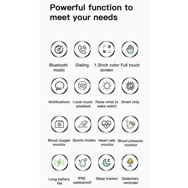 MX12 1.3 inch IPS Color Screen IP68 Waterproof Smart Watch, Support Bluetooth Call / Sleep Monitoring / Heart Rate Monitoring, Style: Leather Strap(Silver Brown) by buy2fix