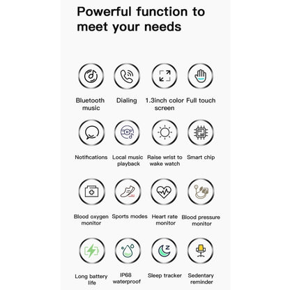 MX12 1.3 inch IPS Color Screen IP68 Waterproof Smart Watch, Support Bluetooth Call / Sleep Monitoring / Heart Rate Monitoring, Style: Leather Strap(Silver Brown) by buy2fix