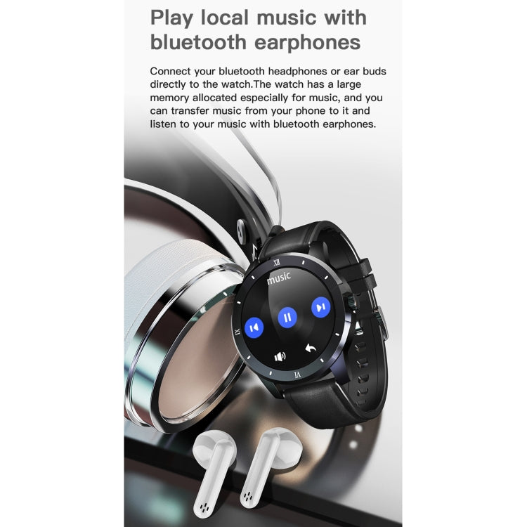 MX12 1.3 inch IPS Color Screen IP68 Waterproof Smart Watch, Support Bluetooth Call / Sleep Monitoring / Heart Rate Monitoring, Style: Leather Strap(Silver Brown) by buy2fix