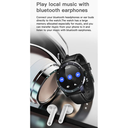 MX12 1.3 inch IPS Color Screen IP68 Waterproof Smart Watch, Support Bluetooth Call / Sleep Monitoring / Heart Rate Monitoring, Style: Leather Strap(Silver Brown) by buy2fix