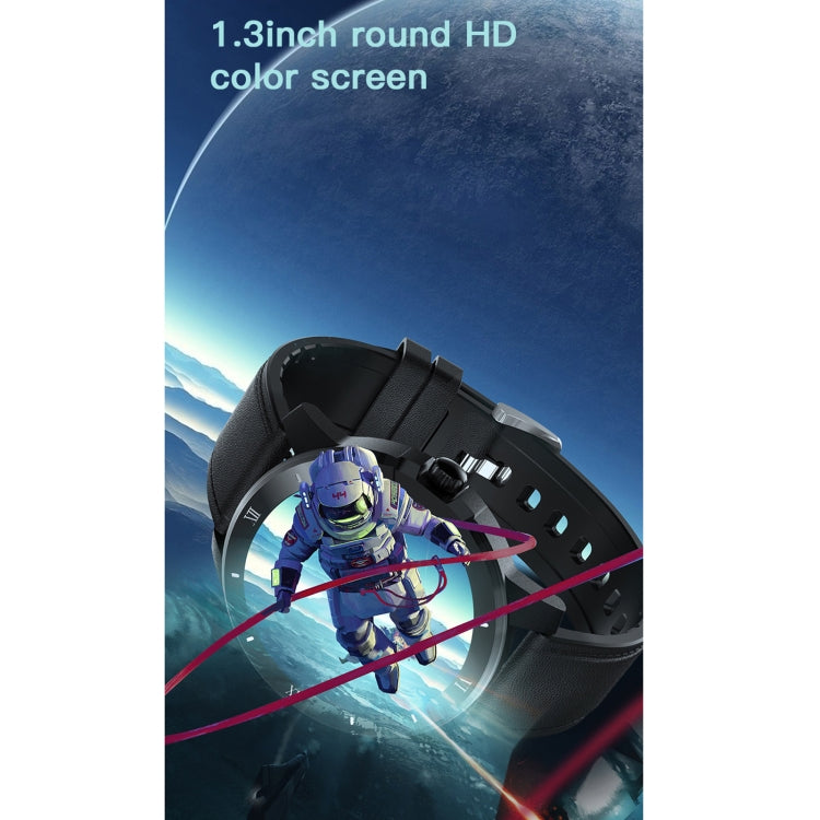 MX12 1.3 inch IPS Color Screen IP68 Waterproof Smart Watch, Support Bluetooth Call / Sleep Monitoring / Heart Rate Monitoring, Style: Leather Strap(Silver Brown) by buy2fix